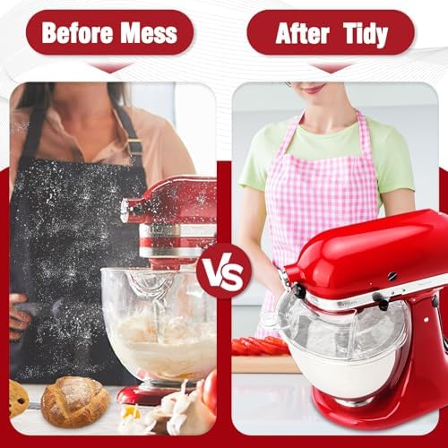 Pouring Shield for KitchenAid Tilt Head 4.5-5QT Mixer,Fit for Stainless Steel Bowls (Only),Food Grade Pouring Shield Mixers Bowl Cover Splash Guard for Kitchen aid Accessories and Attachments,Upgraded