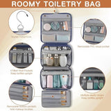 Elviros Toiletry Bag Hanging Travel Organizer for Men and Women, 3 in 1 Multifunctional Large Makeup Cosmetic Case for Toiletries Accessories, Water-resistant PU Leather Bathroom Dopp Kit Shaving Bag