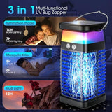 Bug Zapper Outdoor, 4200V Highly Effective Mosquito Zapper, Portable & Rechargeable Solar Bug Zapper with Night Light, Electric Cordless Fly Zapper, IP68 Waterproof Insect Zapper for Patio Porch