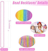100PCS Mardi Gras Beads, 6 Kinds Colorful Bead Necklaces Bulk, 33" Metallic Round Beads Accessories, Bead Necklace Mardi Gras Holiday Events Parade Throws Party Decor Supplies Favors
