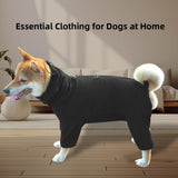 KOOGAL Dog Pajamas for Large Dogs,Extra Large Stretch, Suitable for Adult, Medium-Sized Dogs, Large Pet Jumpsuit Four-Legged Dog Clothes, Pet Clothing. (Black, 2XL)