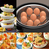 Stackable Egg Steamer Rack Trivet 9 holes with Heat Resistant Handles for Instant Pot Accessories Stainless Steel Egg Assit fits 6qt 8qt Pressure Cooker(9 Holes Handle Set)