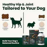 VetriScience Healthy Hip & Joint Chews, GlycoFlex Glucosamine and Green-Lipped Mussel Joint Support Supplement for Dogs, Promote Mobility and Protect Joints, Chicken, 120 Count