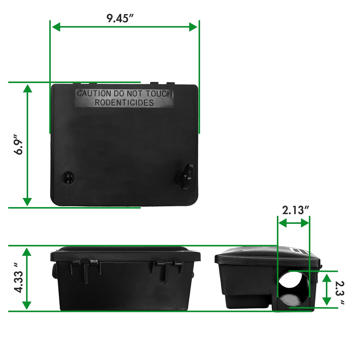 Large Rat Bait Stations 2 Pack Effective Mouse Bait Station for Home Garden and Outdoors. This Rodent Bait Station Keeps Children and Pets Safe (Bait is not Included)