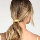 Hair Ties for Women, Gold Metal Hair Cuffs Hair Accessories Elastic Hair Ties Ponytail Cuff Hair Bands for Both Thick Hair and Thin Hair