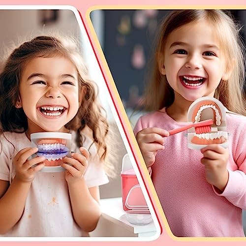 Dentist Kit for Kids with Pretend Teeth, Dental Accessories and Dress Up Costume - Kids Dentist Kit Play Set - Pretend Play Gift for Kids Toddlers Ages 3 4 5 6 Year Old for Role Play