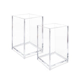 2 Pack Clear Acrylic Pencil Pen Holder Cup, Clear Makeup Brush Holder, Acrylic Cosmetic Brushes Storage