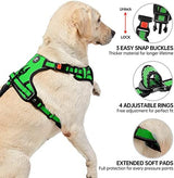 NESTROAD No Pull Dog Harness,Adjustable Oxford Dog Vest Harness with Leash,Reflective No-Choke Pet Harness with Easy Control Soft Handle for Large Dogs(X-Large,FluorescentGreen)