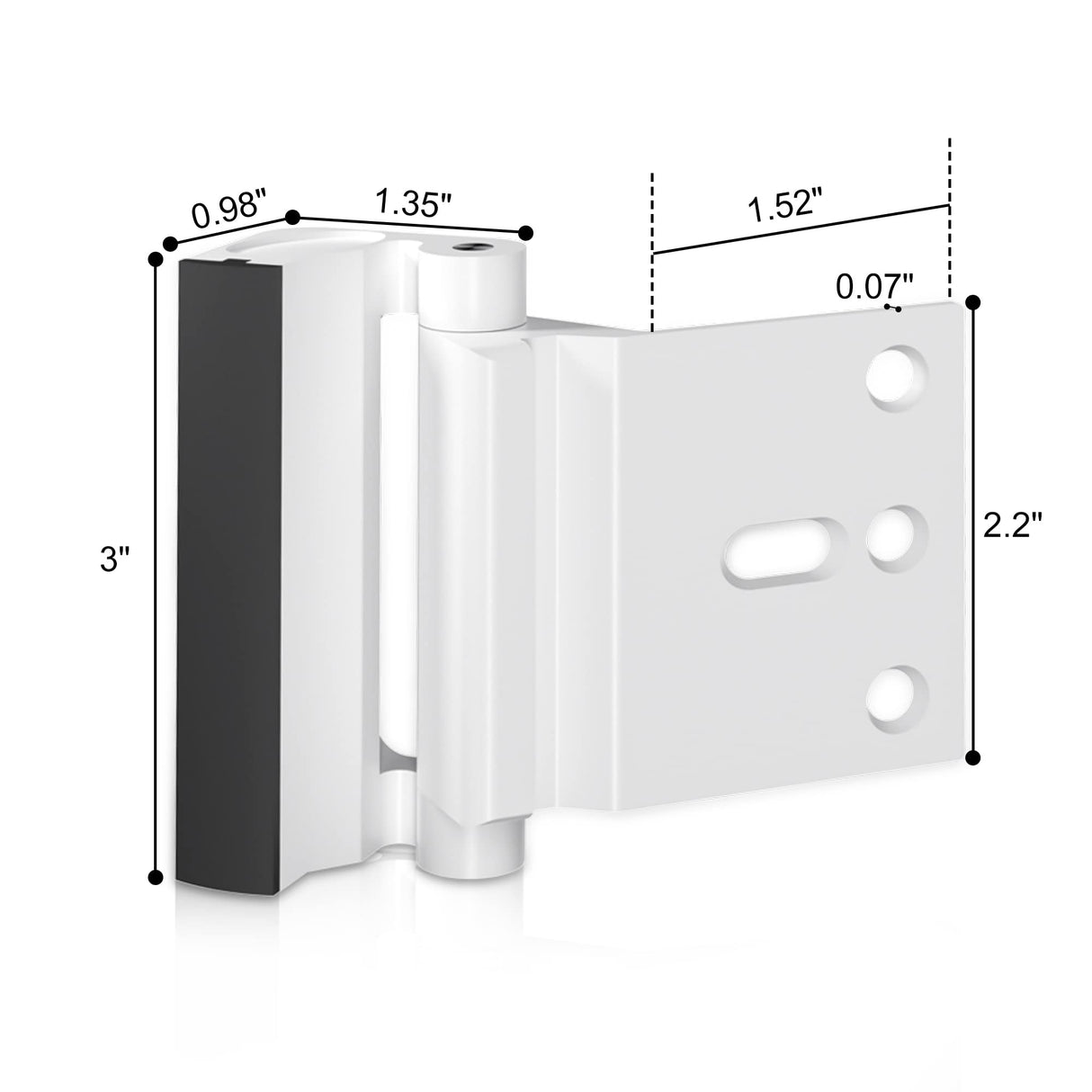 Door Reinforcement Lock Withstands 800lbs of Force - White Extra Proof Door Lock for Kids Safety Drilling Required, Prevents Unauthorized Entry, Add a Door Security Lock for Home Safety & Privacy