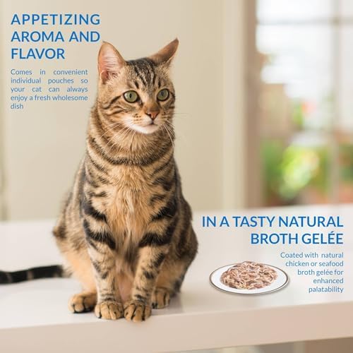 INABA Twin Packs for Cats, Shredded Chicken & Broth Gelée Side Dish/Topper Pouch, 1.4 Ounces per Serving, 16 Servings, Tuna & Chicken Recipe in Tuna Broth