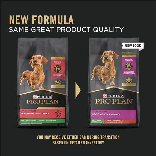 Purina Pro Plan Sensitive Skin and Sensitive Stomach Small Breed Dog Food, Salmon & Rice Formula - 4 lb. Bag
