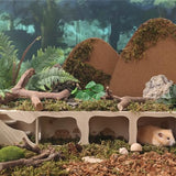 Tafit Hamster Hideout Wooden House Chamber Small Animals Pets Tunnel Exploring Toys Secret Peep Shed for Dwarf Hamsters, Syrian Hamsters, Gerbils, Hedgehogs, Rats, Mice (Living Room)