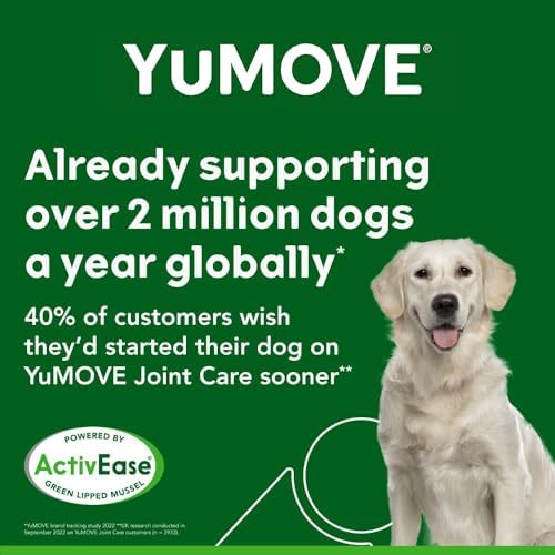 Dog Joint Supplement, Hip and Joint Supplement for Dogs with Glucosamine, Hyaluronic Acid, and Green Lipped Mussel and Omegas, Relief for Dog Hip and Joint Aches and Stiffness, by YuMOVE - 300 Bites