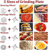 Metal Food Grinder Attachment for KitchenAid Stand Mixers Includes Sausage Stuffer Tubes,Durable Meat Grinder Food Processor Attachment for kitchenAid,with a Wealth of Accessories
