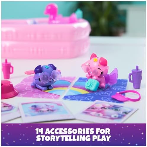 Hatchimals Alive, Neon Rainbow Bestie Pool Party with 2 BFF Figures in Color Reveal Eggs, 14 Accessories, Kids Toys for Ages 3 and up