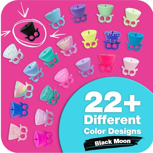 tweexy Wearable Nail Polish Holder Ring - Ideal Gift for Teenage Girls - Nail Polish Holder Stand for Manicure & Pedicure, Fingernail Painting - Nail Polish Accessories (Black Moon)