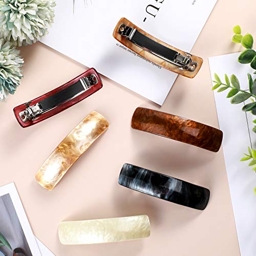 WILLBOND 6 Pcs Hair Barrettes for Women Hair Clips Womens Accessories Large French Pin Retro Clasp, 6 Colors(Classic Pattern)