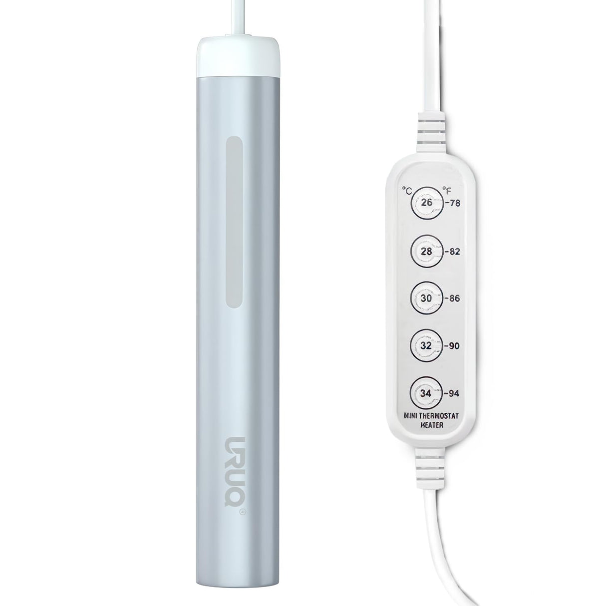 Small Aquarium Fish Tank Heater: URUQ 25W Submersible Aquarium Heater Adjustable Temperature Ultra-Low Water Level for Betta Fish Starter Kit - Under 5 Gallon Mini Aquarium