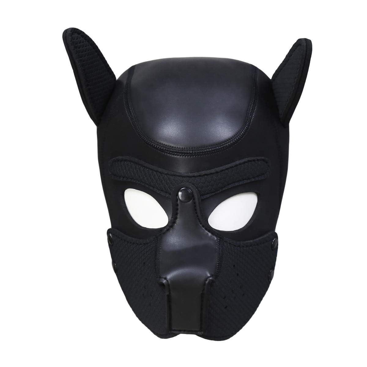 Puppy Hood Full Face Mask Animal Head Mask Costume for Halloween Party - Realistic Dog Head Masks for Dress Up Fun and Playful Costumes (Black)