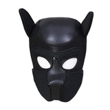 Puppy Hood Full Face Mask Animal Head Mask Costume for Halloween Party - Realistic Dog Head Masks for Dress Up Fun and Playful Costumes (Black)