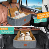 Dog Car Seat for Large Medium Dogs,Washable Pet Carseat Under 55 lbs or 2 Small Dogs,Dog Booster Seat with Thick Cushion,2 Safety Leashes