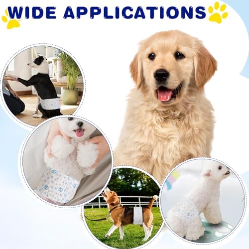 XPCARE 50 Count Disposable Male Dog Diapers, Male Dog Wraps,Super Absorbent Leak-Proof Fit (Large)