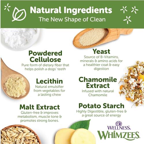 Whimzees Wellness Occupy Dog Dental Treats, Natural Chews, Medium Size, (12 Count)