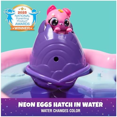 Hatchimals Alive, Neon Rainbow Bestie Pool Party with 2 BFF Figures in Color Reveal Eggs, 14 Accessories, Kids Toys for Ages 3 and up