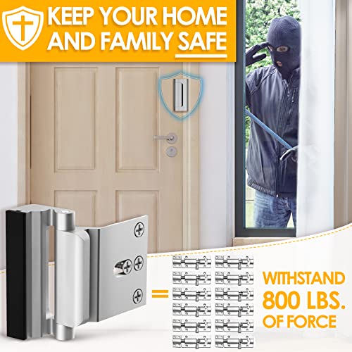 Childproof Home Security Door Lock, 800 lbs Withstand Reinforcement with 3 Inch Stop - 2 Pack