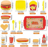 Pretend Play Food Set for Children,Removable Fast Food Playset with Tray Hamburger Hotdog Fries Combo,Play Kitchen Accessories Role Play Toys,Christmas Birthday Gift for Kids Boys Girls(15PCS)