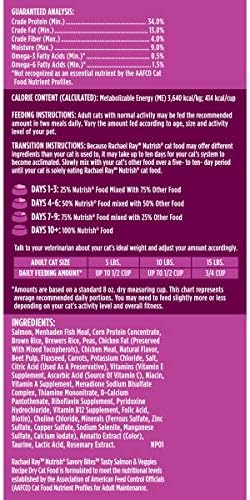 Rachael Ray Nutrish Savory Bites Dry Cat Food, Tasty Salmon & Veggies Recipe, 5 Pound Bag