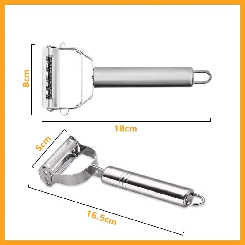 Julienne Peeler, Stainless Steel Vegetable Peeler, Double-Blade Vegetable Slicer, and Fruit Slicer