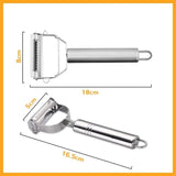 Julienne Peeler, Stainless Steel Vegetable Peeler, Double-Blade Vegetable Slicer, and Fruit Slicer