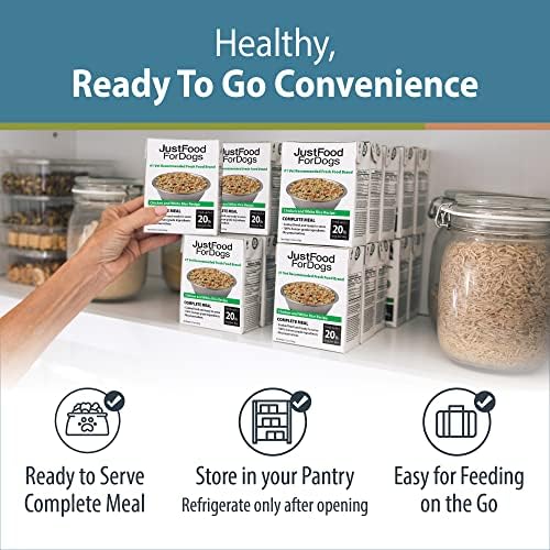 JustFoodForDogs Pantry Fresh Wet Dog Food, Complete Meal or Dog Food Topper, Chicken & White Rice Human Grade Dog Food Recipe - 12.5 oz (Pack of 12)