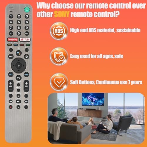 RMF-TX600U Voice Remote for Sony TV Remote Replacement, for Sony Remote/Sony Bravia TV Voice Remote, RMF-TX600U Voice Remote Control for Sony Smart TV XBR/KD/XR Series X75CH X750H A9S