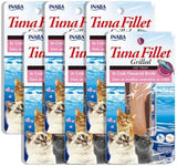 INABA Premium Hand-Cut Grilled Tuna Fillet Cat Treats/Topper with Vitamin E and Green Tea Extract, 0.52 Ounces Each, Pack of 6, Crab Broth