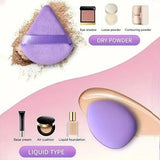 14-Piece All-Purpose Makeup Sponge Puff Set, includes3 Powder Puffs,3 Mini Air Cushion Puffs, 3 BeautyBlenders & 3 Mini Beauty Blenders, Purple
