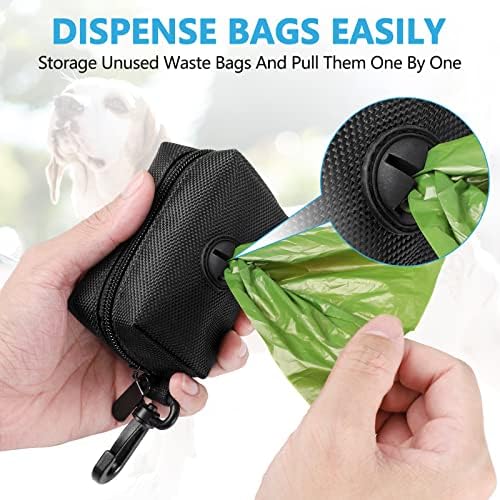 2Packs Dog Poop Bag Holder for Leash Attachment Dog Poop Bag Dispenser Dog Waste Bag Dispensers for Leash Accessory Dog Poop Bag Holders Fits Dog Leash Include Hand Free Holder Metal Carriers, Purple