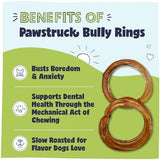 Pawstruck All-Natural 4" Bully Stick Rings for Dogs - Rawhide-Free, 100% Beef, Single Ingredient Dental Chew Bones - Fully Digestible, Low Odor - 3 Pack - Packaging May Vary