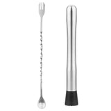 Muddler for Cocktails, 10" Muddler and Long Handle Bar Cocktail Mixing Spoon, Stainless Steel Stirrer, Bar Accessories Tools for Mojitos Fruit Drinks