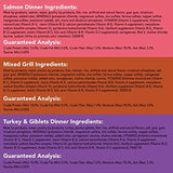 Purina Friskies Wet Cat Food Pate Variety Pack Salmon Dinner, Turkey and Giblets Dinner and Mixed Grill - (2 Packs of 12) 5.5 oz. Cans