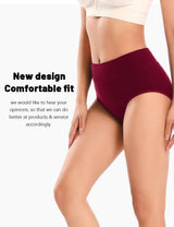 Molasus Incontinence Underwear for Women High Absorbency Period Leakproof Cotton Underwear Heavy Flow Menstrual Protective Panties Bladder Control Briefs 3 Pack,Multicolor,Large