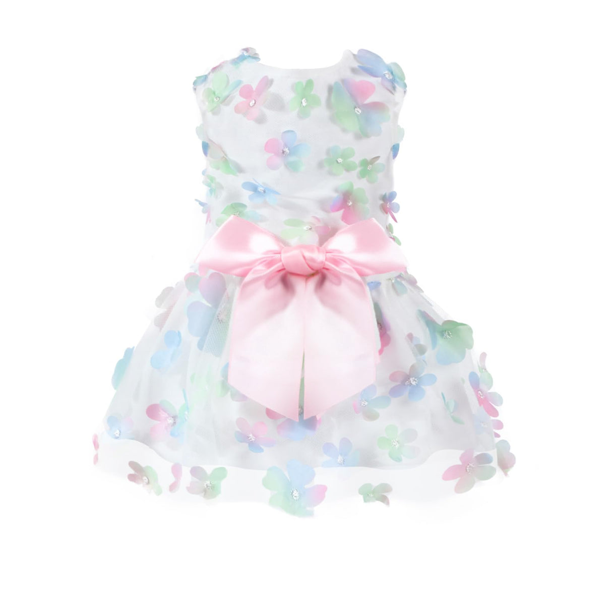Laifug Dog Dress Puppy Print Princess Dog Dress Cute Party Wear (White, S)