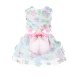 Laifug Dog Dress Puppy Print Princess Dog Dress Cute Party Wear (White, S)