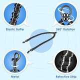 Double Dog Leash, No Tangle 360° Swivel Rotation Reflective Lead Attachment Bungee Extension Length Dual Two Dog Lead Splitter, Comfortable Shock Absorbing Walking Training for 2 Dogs