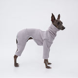 Greyhound Clothes - Dog Winter Warm Fleece Turtleneck Jumpsuit Four-Leg Rompers Long Sleeve Sweatshirt Outdoor Coat for Italian Greyhound Whippet Deerhound Bedlington Terrier (S, Light Purple)