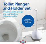 Clorox Toilet Plunger with Hideaway Caddy – Toilet Plunger for Bathroom, Bathroom Organizers & Storage, Bathroom Accessories, Toilet Unclogger, Plunger with Holder