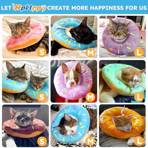Cat Cone Collar Soft, Cat Recovery Collar for Wound Healing Cute Donut Adjustable Kitten Cones to Stop Licking Comfortable Lightweight Neck Elizabethan Collars for Cats Kittens After Surgery