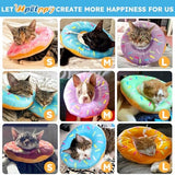 Cat Cone Collar Soft, Cat Recovery Collar for Wound Healing Cute Donut Adjustable Kitten Cones to Stop Licking Comfortable Lightweight Neck Elizabethan Collars for Cats Kittens After Surgery