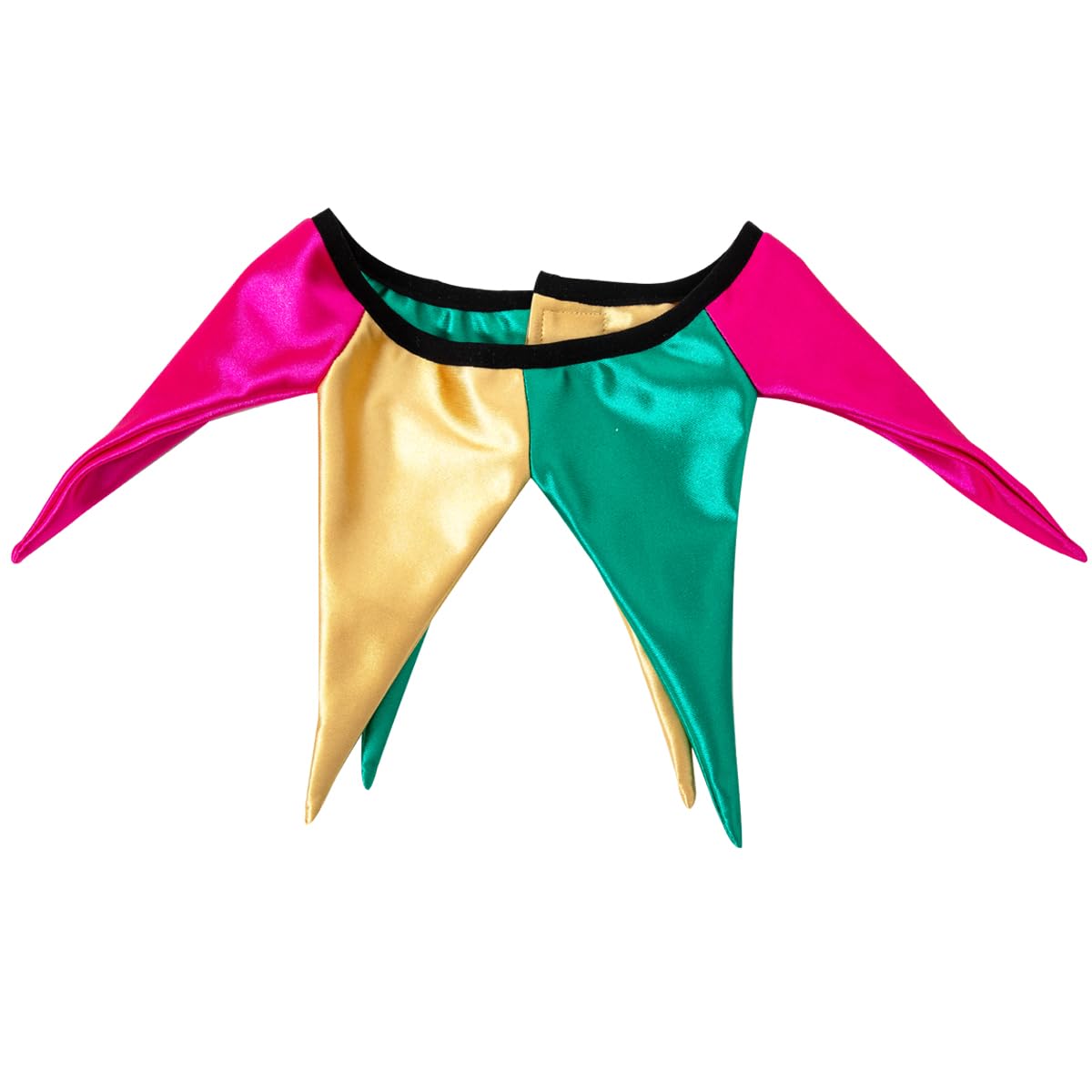 3 Pcs Mardi Gras Dog Costume Clown Jester Collar Cape Pet Accessories Set Golden Green Purple Puppy Dress Up (Small)